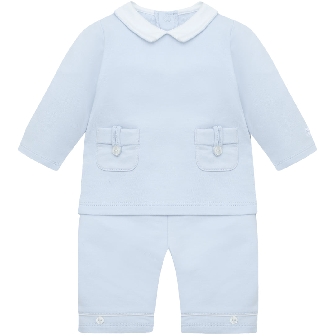Emile et Rose baby boys blue smart outfit front flat lay