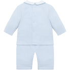 Emile et Rose baby boys blue outfit set back view with pop studs 