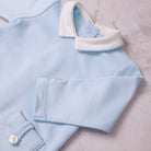 Emile et Rose blue baby smart boys top collar and sleeve detail