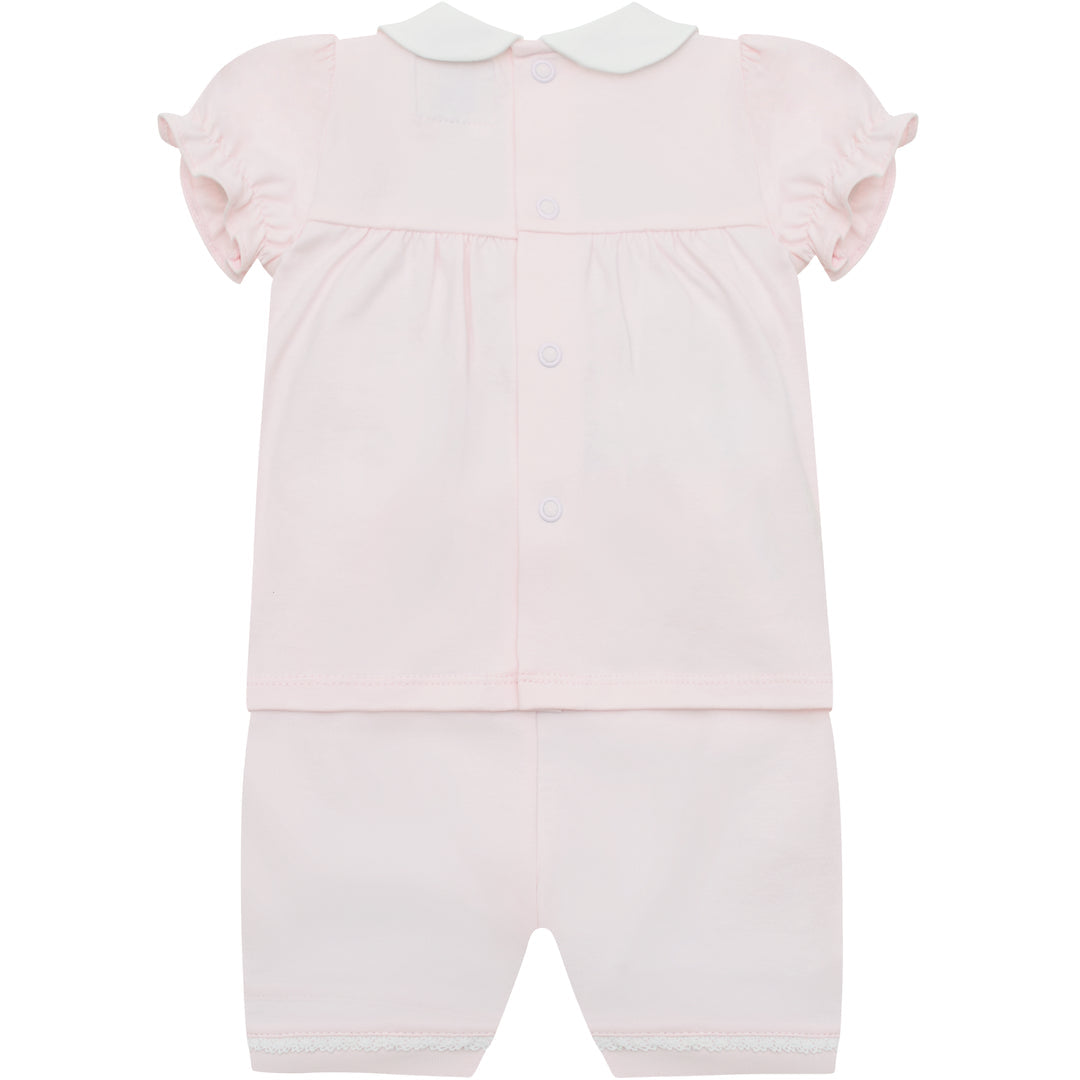 Emile et Rose baby girls pink outfit back view set