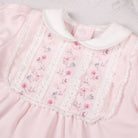 Emile et Rose pink baby smart occasion outfit lace and embroidery detail