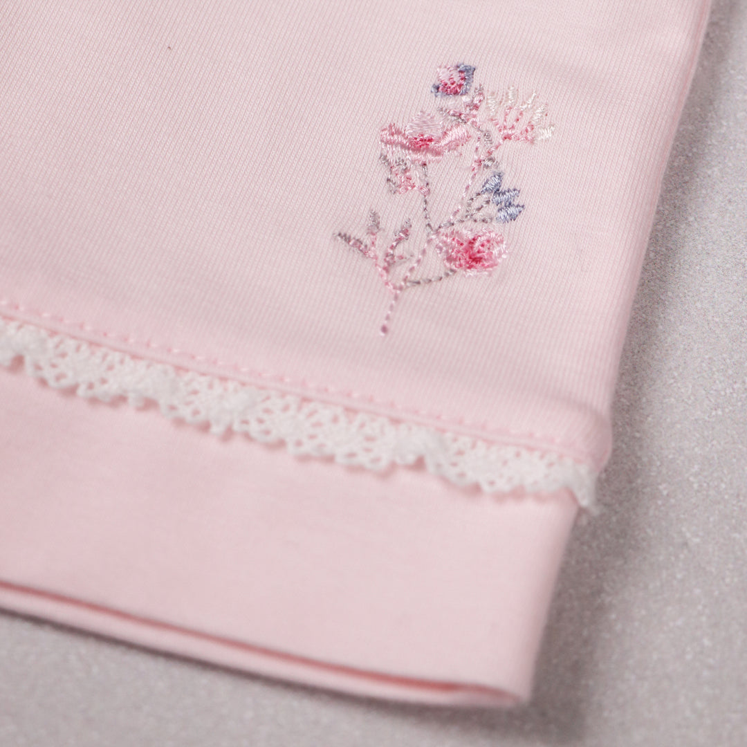 Emile et Rose baby girls pink shorts hem embroidery