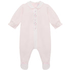 Emile et Rose baby girls pink babygrow full front view