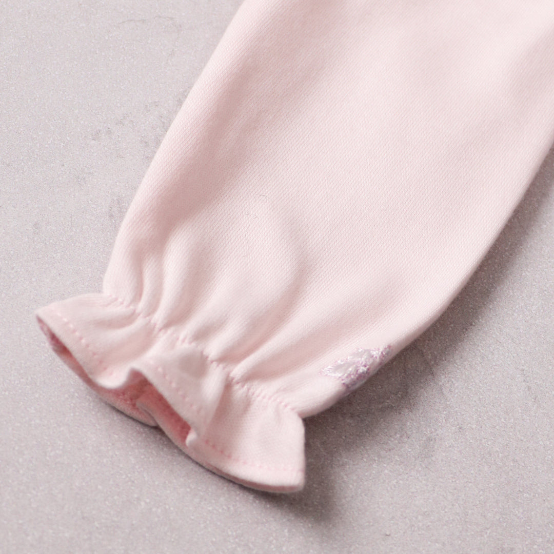 Emile et Rose baby girls pink babygrow sleeve cuff detail