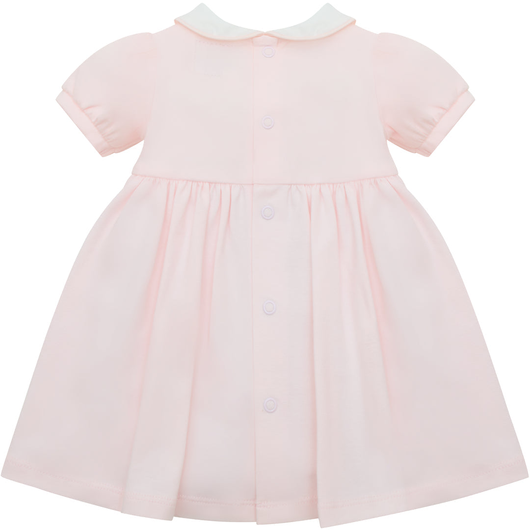 Emile et Rose pink baby dress back view full skirt
