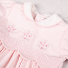 Emile et Rose pink baby dress scalloped yoke embroidery detail