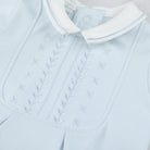 Emile et Rose baby boys blue babygrow and hat set embroidery details 