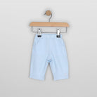 Front view of Emile et Rose Martin pale blue baby boys trousers
