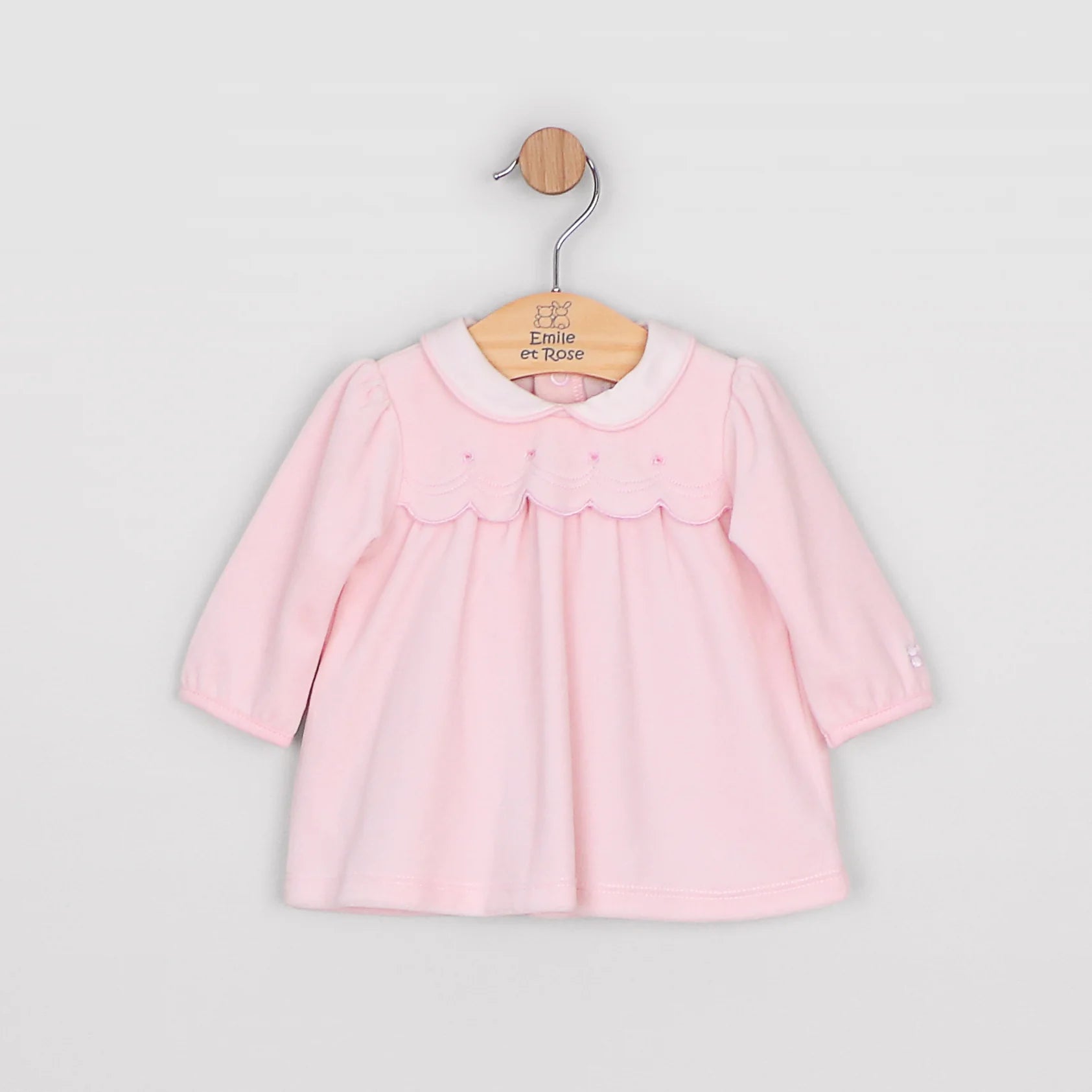Emile et Rose Michelle pale pink baby girls velour outfit set 