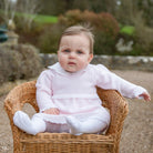 Emile et Rose Millie pale pink baby girls knit dress with matching white tights