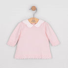  Front view of the Emile et Rose Minny pale pink baby girls knit outfit