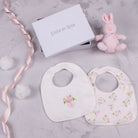  Emile et Rose Tilda pink bunny comforter and baby bib gift set in presentation box