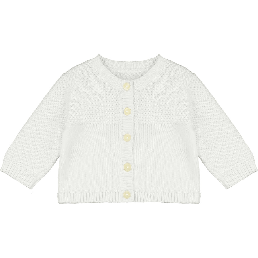 Emile et Rose Cypress Unisex White Knit Cardigan For Newborn Baby