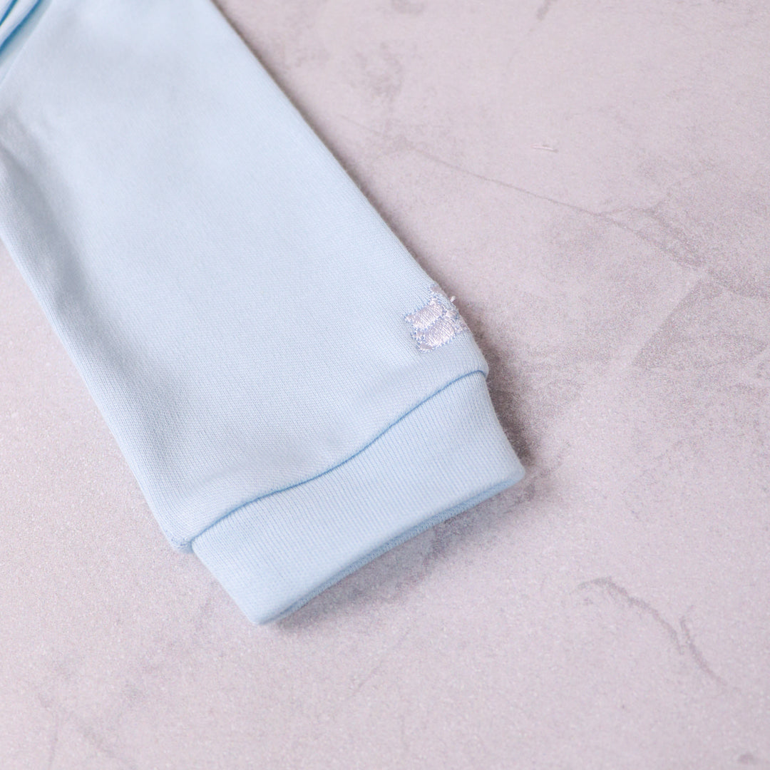 Emile et Rose baby boys blue babygrow sleeve detail cuff
