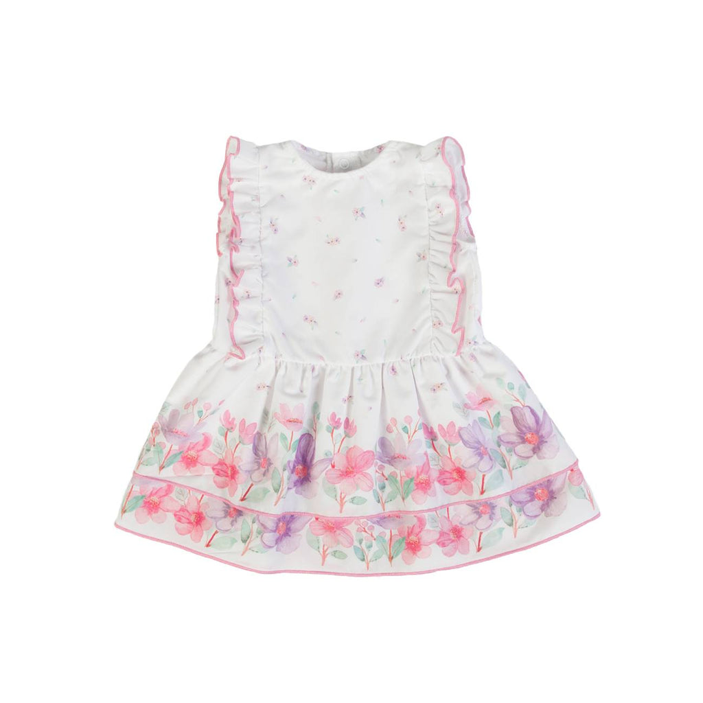 FS Baby Girls Pink & Purple Floral Cotton Party Dress