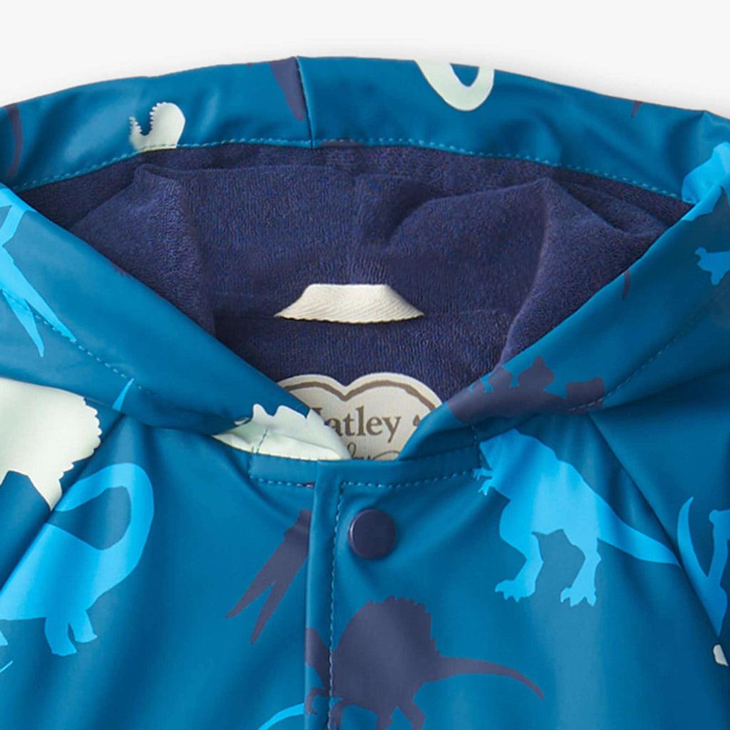 Hatley Baby Real Dinos Colour Changing Raincoat Popper Fasteners 