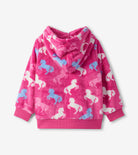 Hatley Girls Fleece Hoodie with horse print back view