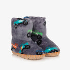 Hatley Boys Monster Trucks Fleece Slippers