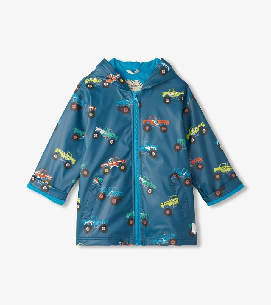 Hatley Boys Monster Trucks Zip Up Raincoat