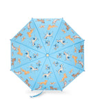 Hatley Boys Little Pups blue children’s umbrella open top view with all-over dog print
