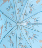 Hatley Boys Little Pups blue children’s umbrella interior view showing canopy and frame