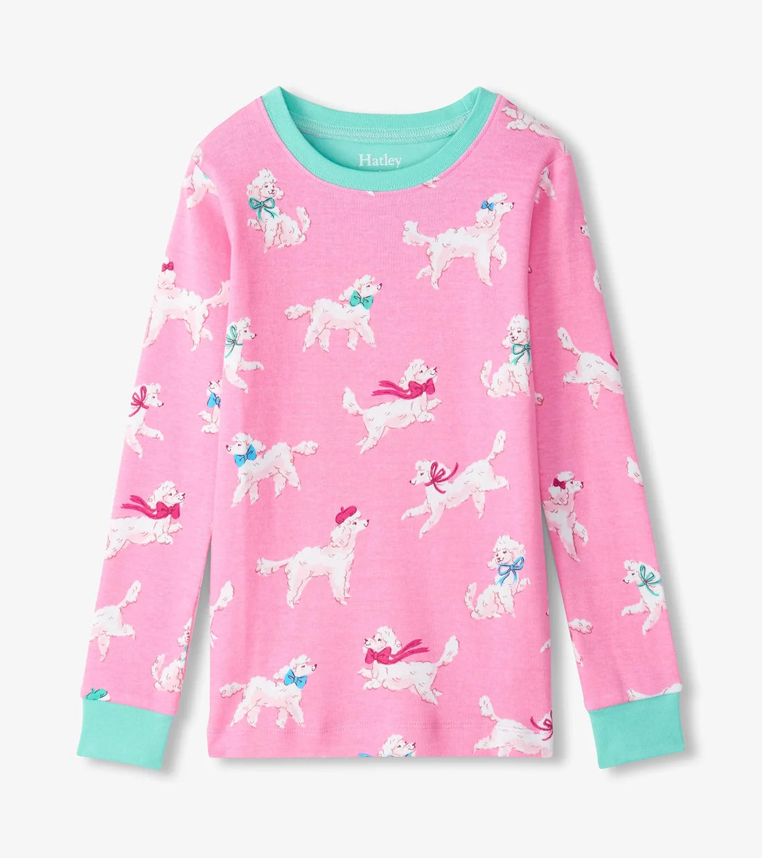     Hatley girls pink poodle pyjama long sleeve top