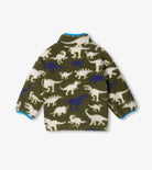     Hatley boys green dinosaur sherpa jacket back view