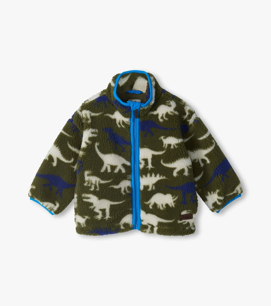     Hatley baby and toddler boys Dino Silhouette sherpa jacket front view