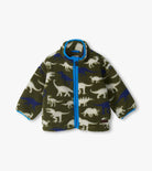     Hatley baby and toddler boys Dino Silhouette sherpa jacket front view