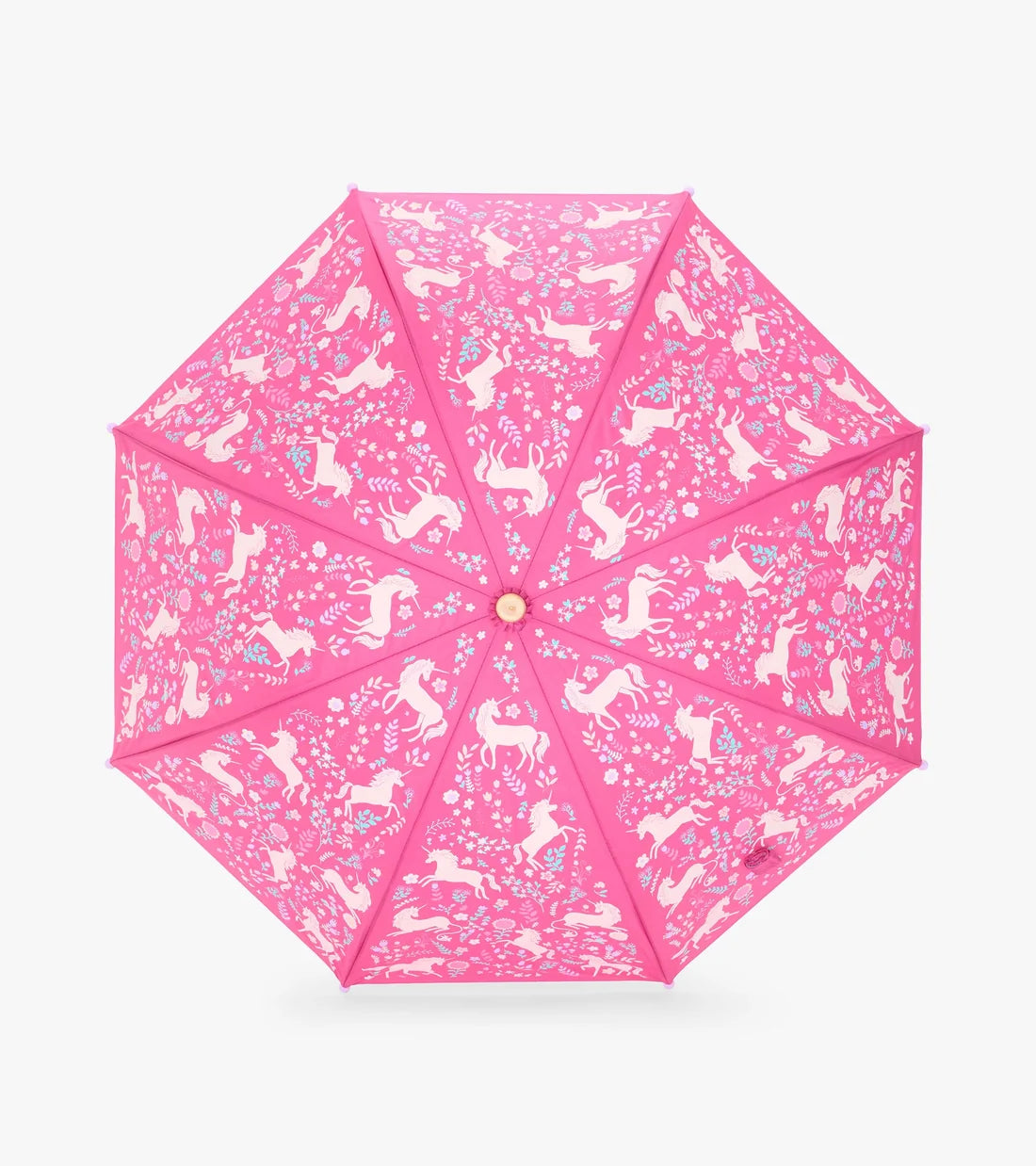    Hatley girls pink Unicorn Forest umbrella open canopy view
