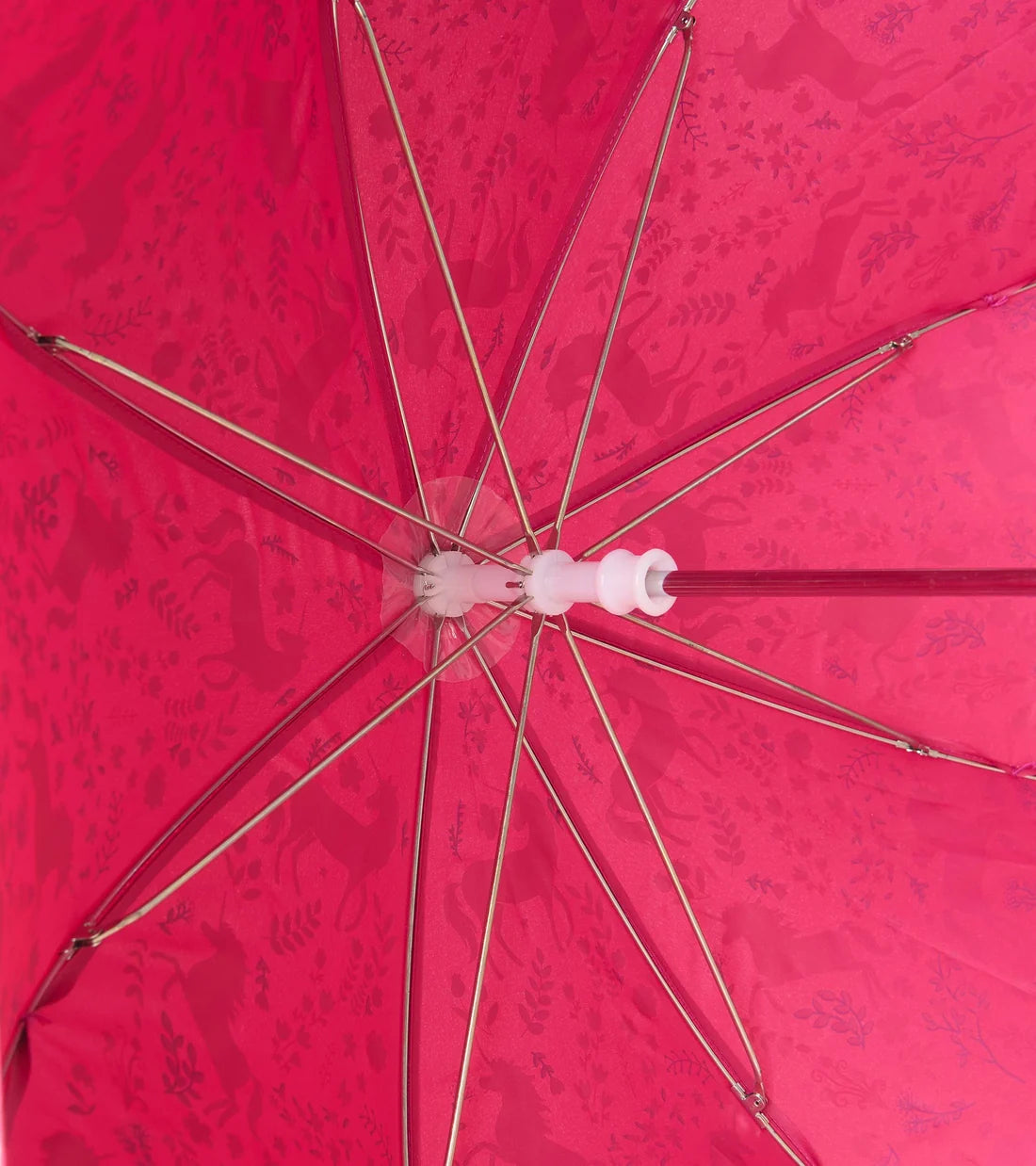     Hatley girls pink Unicorn Forest umbrella interior canopy detail