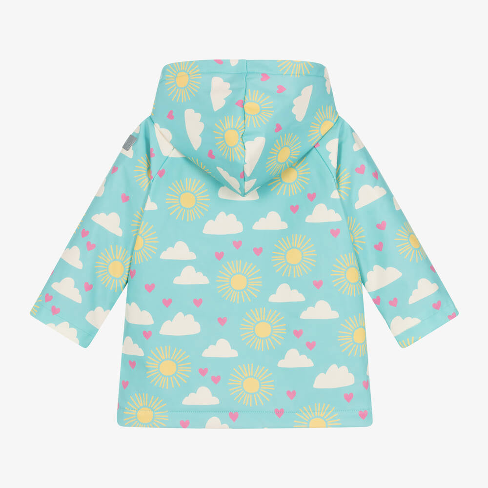 Hatley Girls Happy Skies Preschool Hooded  Raincoat