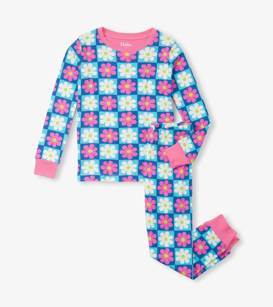 Hatley Pink Daisy Cotton Pyjamas For Girls