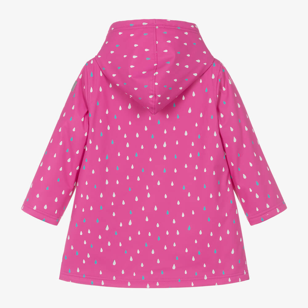 Hatley Girls Pink Tiny Dots Colour Changing Waterproof Hooded Coat