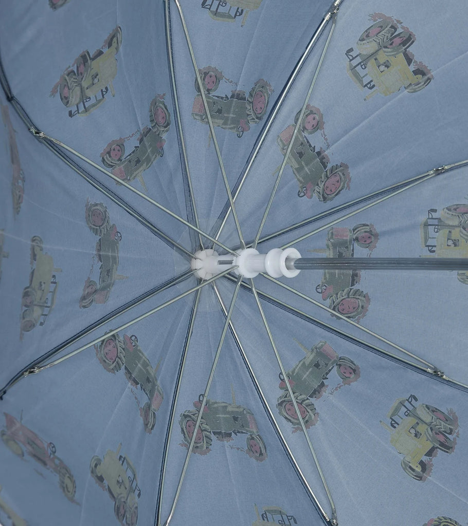Hatley landscape tractors umbrella – kid-safe frame detail