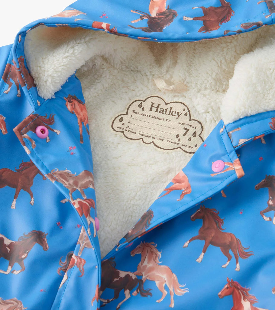 Hatley Girls Splash Jacket – cosy fleece lining close-up