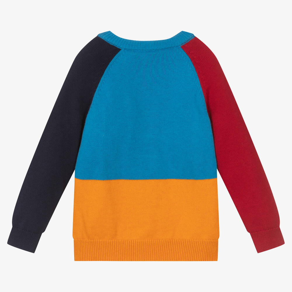 iDO Boys Blue Colour Block Jumper From The Back