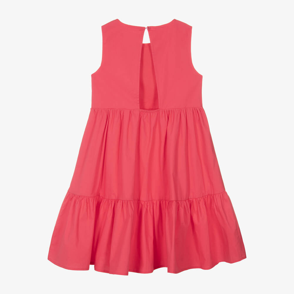 iDO Girls Fuschia Pink Sleeveless Dress From The Back