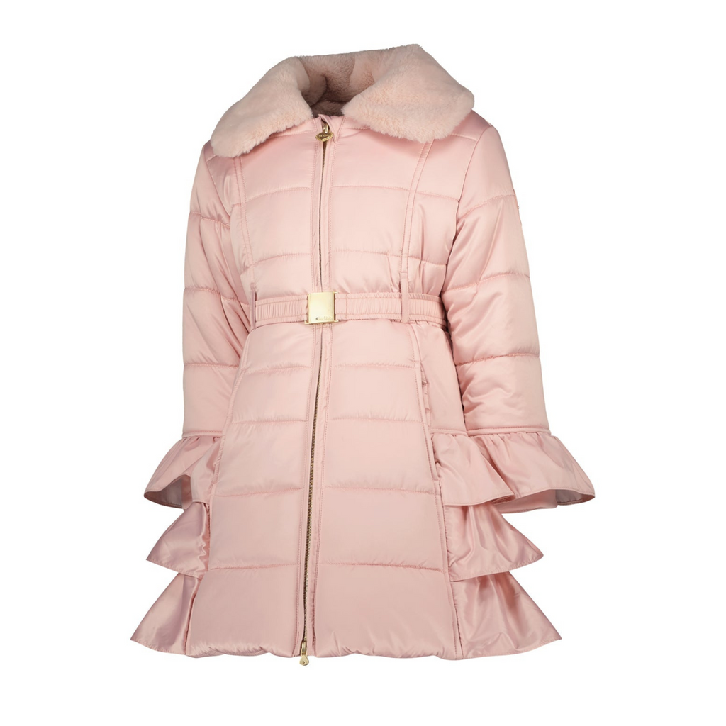 Le Chic Girls Cotton Candy Winter Coat In Pastel Pink