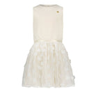 Le Chic Girls Ivory Flower Voile Sleeveless Dress
