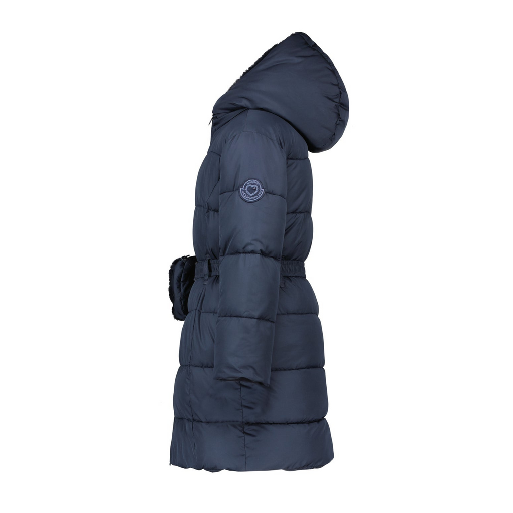 Le Chic Girls Navy Winter Coat With Hood 