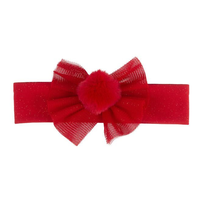 Little A by A Dee Girls Haven Red Pom Pom Headband