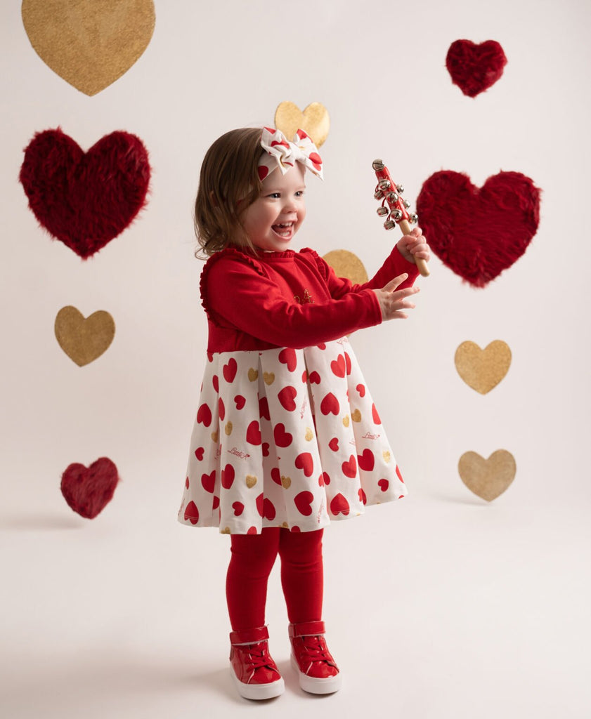 Little A by A Dee Harlow Red Hearts Dress For Girls