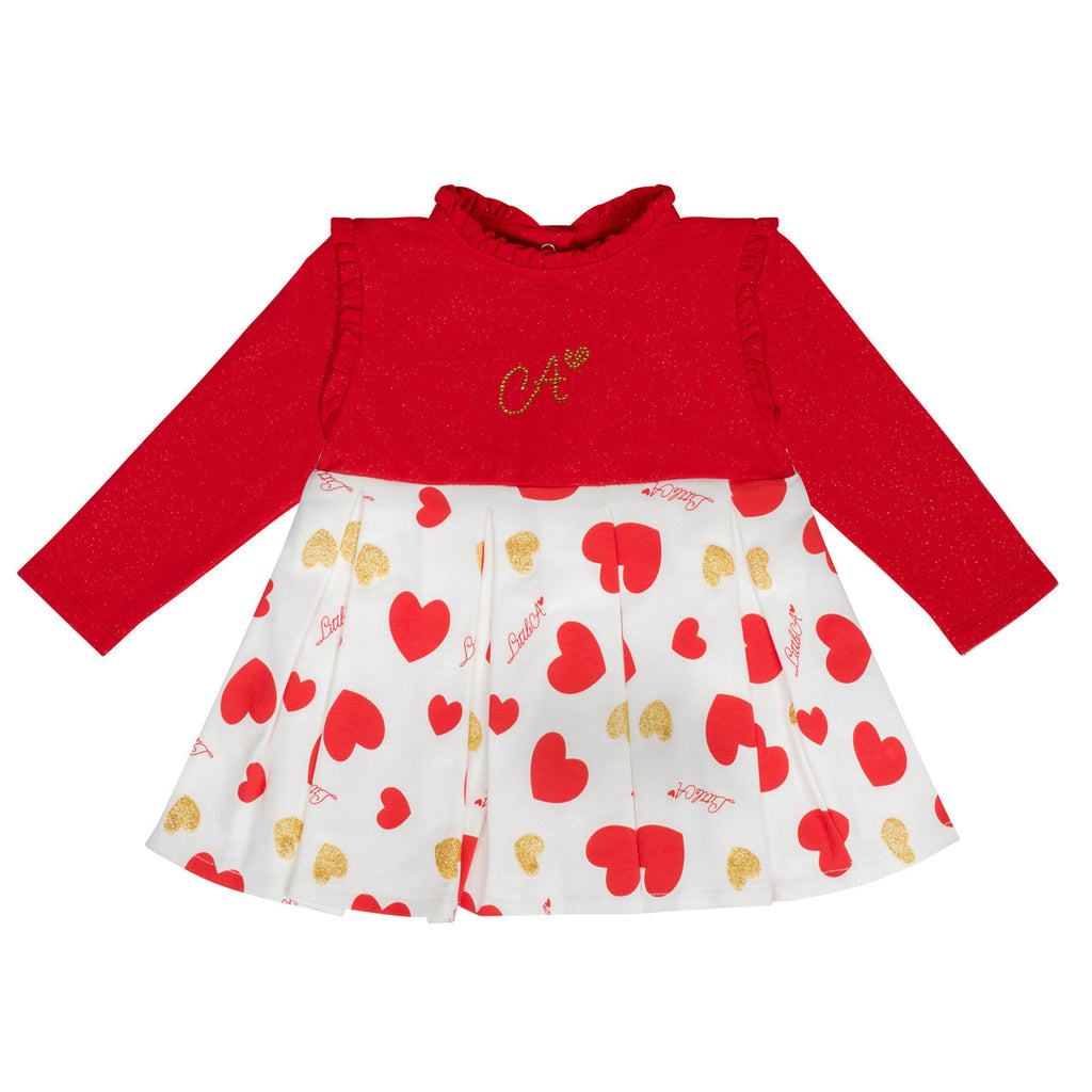 Little A by A Dee Girls Harlow Red Hearts Dress