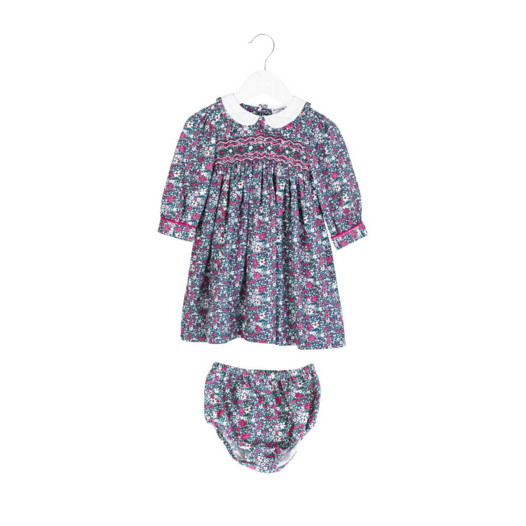 Little Larks Girls Jessica Floral Smock Dress