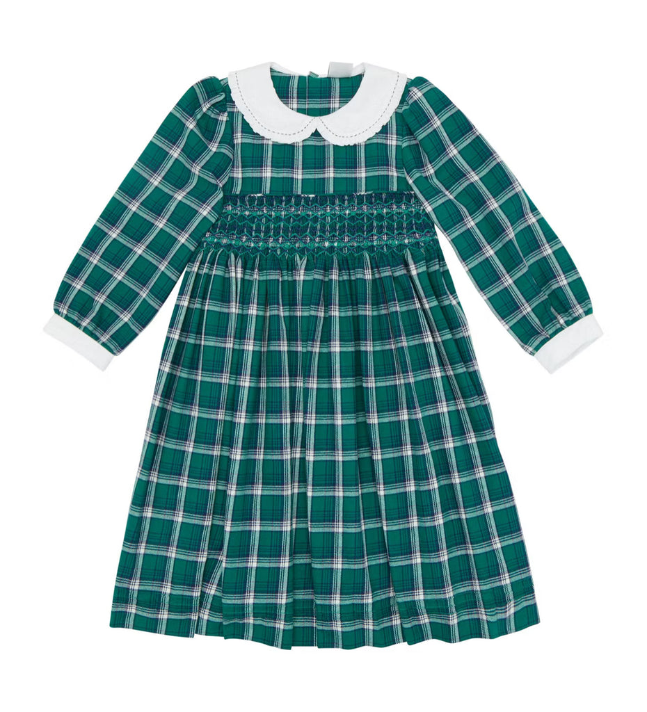 Little Larks Girls Molly Green Tartan Christmas Dress