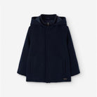 Boy’s navy smart hooded coat by Losan – front view