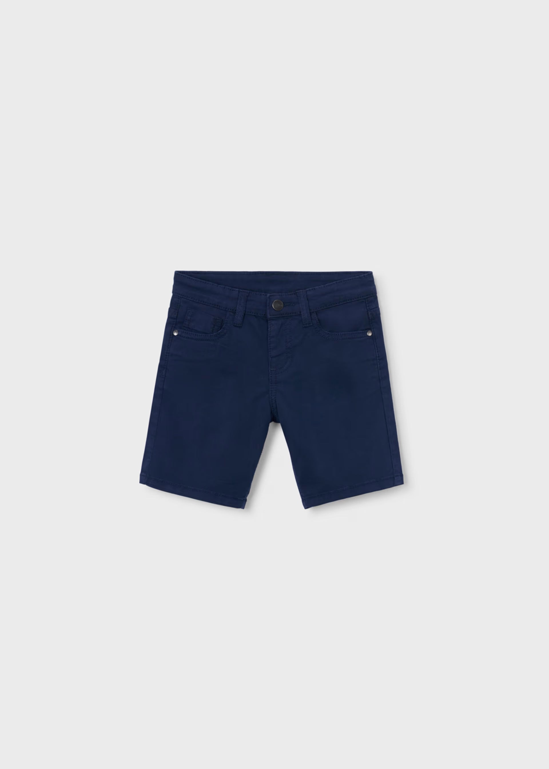 Mayoral boys navy twill dressy shorts front view