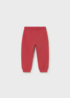 Mayoral boys red cuffed tracksuit bottoms back view