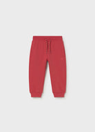 Mayoral boys red fleece tracksuit trousers front view